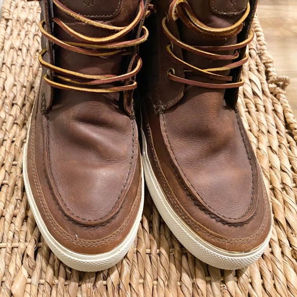 Polo Ralph Lauren Tomas Boots Shoes Mens 10.5D Quilted Leather Moc Toe Brown main image 8